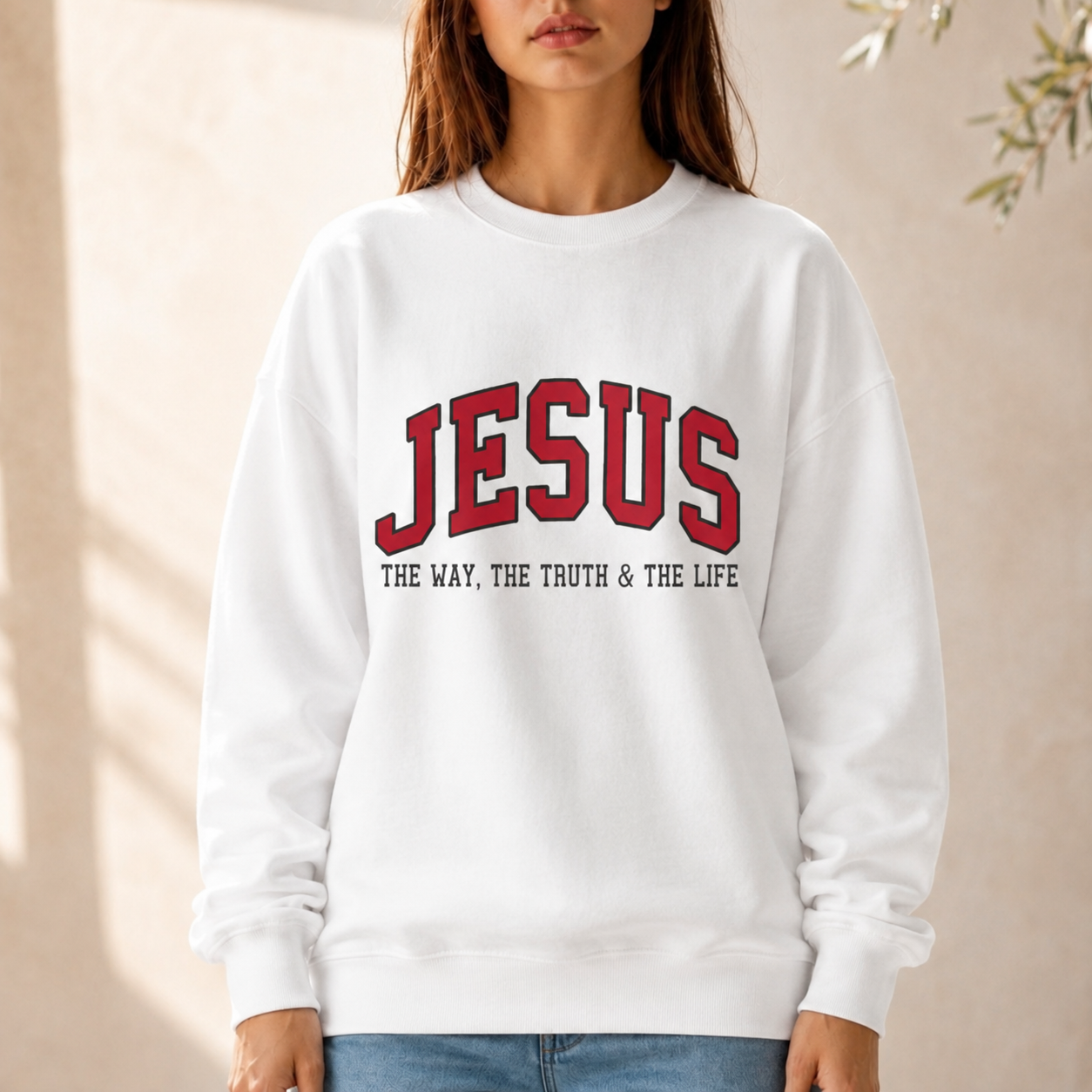 Jesus The Way Truth Life Christian Faith Collegiate – Unisex Tshirt/Hoodie/Sweatshirt