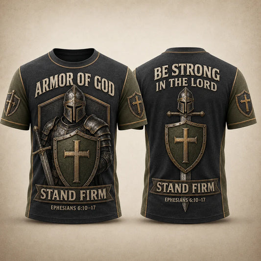 Armor of God – Stand Firm Christian Warrior 3D T-Shirt