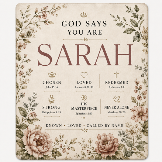 God Says You Are – Personalized Christian Scripture Blanket