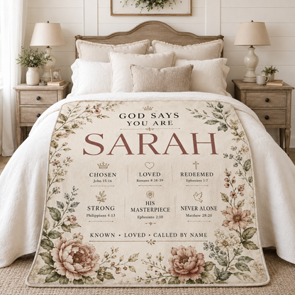 God Says You Are – Personalized Christian Scripture Blanket