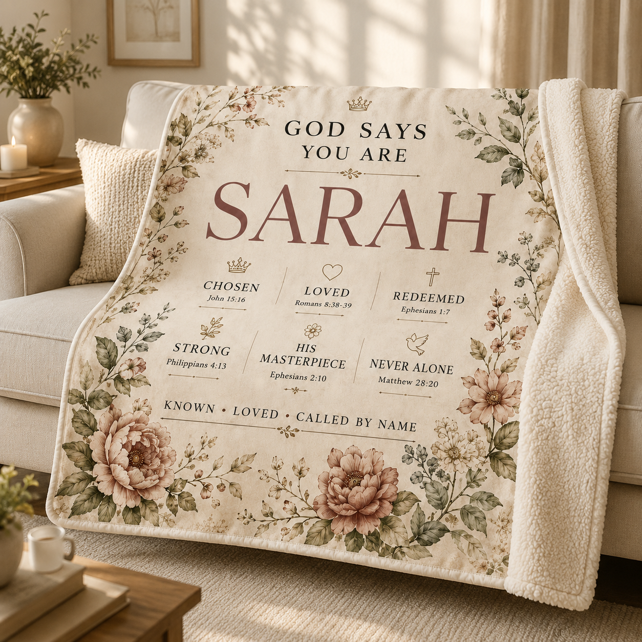 God Says You Are – Personalized Christian Scripture Blanket