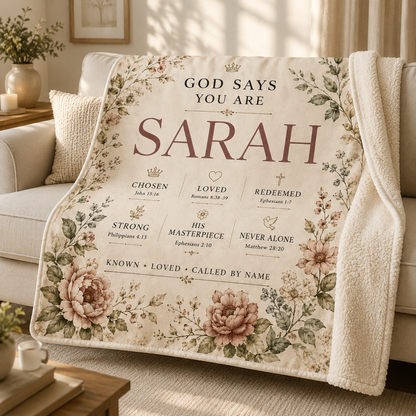 God Says You Are – Personalized Christian Scripture Blanket
