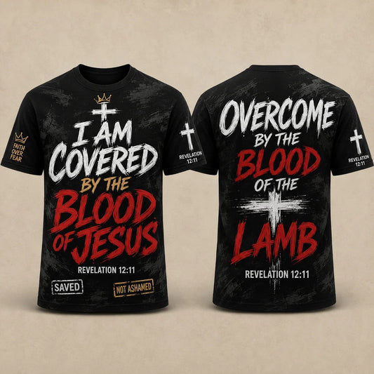 Covered by the Blood of Jesus Christian 3D T-Shirt
