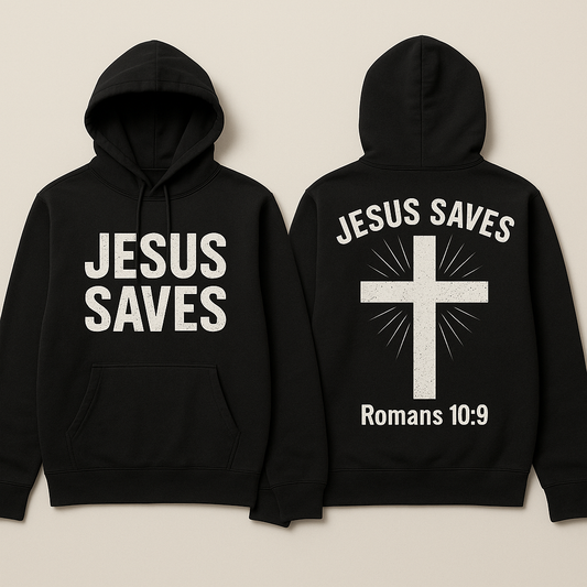 Jesus Saves Hoodie - Black Bold