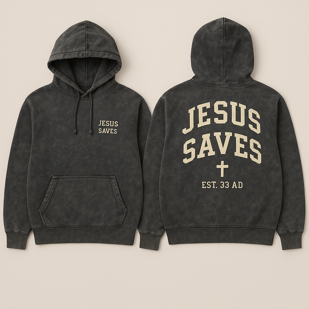 Jesus Saves Hoodie - Vintage Wash