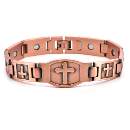 Copper Cross Bracelet for Men - J1_copper_2