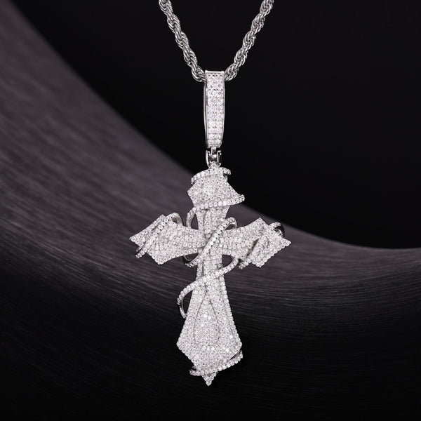Moissanite cross close-up
