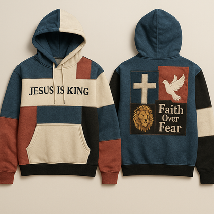 Jesus Is King Camo Hoodie - Patchwork Faith