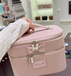 Personalized Leather Vanity Case | Custom Name Makeup Travel Box Large Size Carilie