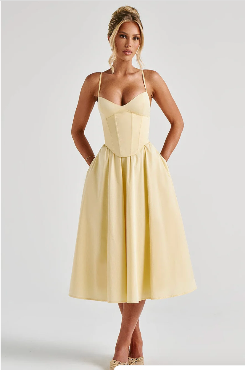 Mariella Lemon Midi Dress