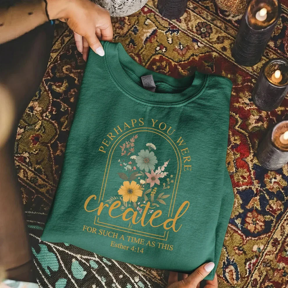 Created For Such A Time As This Floral Arch Design - Faith Floral - Unisex Tshirt / Hoodie / Sweatshirt [GILDAN]