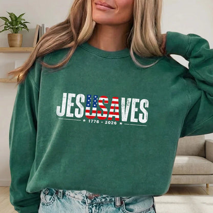 Jesus Saves USA Flag Christian Inspirational – Unisex Tshirt / Hoodie / Sweatshirt
