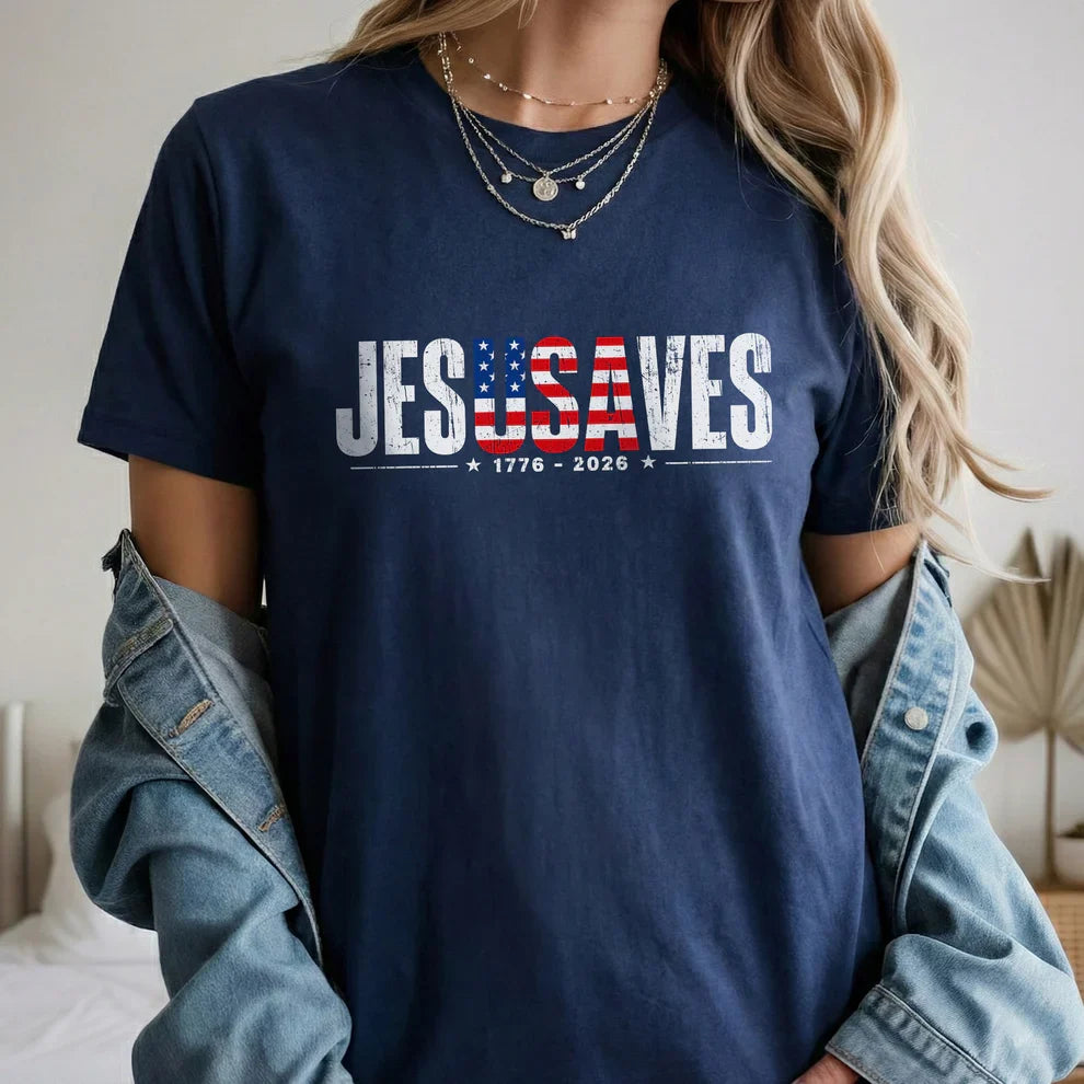 Jesus Saves USA Flag Christian Inspirational – Unisex Tshirt / Hoodie / Sweatshirt