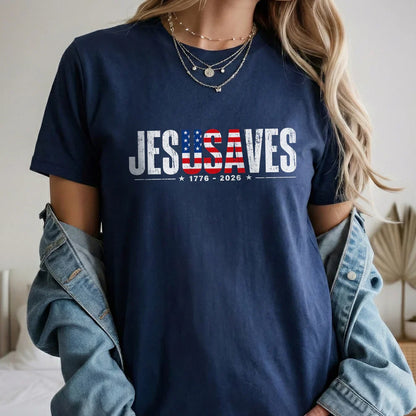 Jesus Saves USA Flag Christian Inspirational – Unisex Tshirt / Hoodie / Sweatshirt