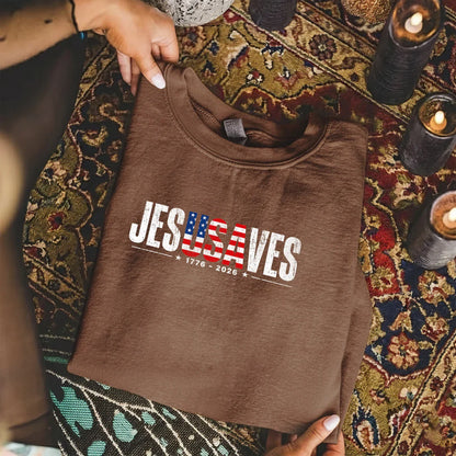 Jesus Saves USA Flag Christian Inspirational – Unisex Tshirt / Hoodie / Sweatshirt