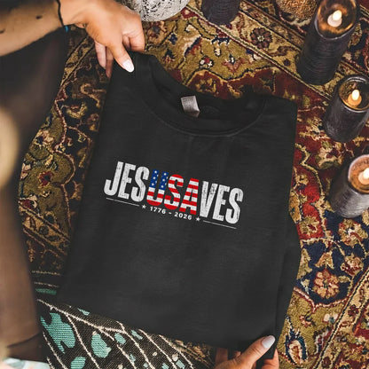 Jesus Saves USA Flag Christian Inspirational – Unisex Tshirt / Hoodie / Sweatshirt