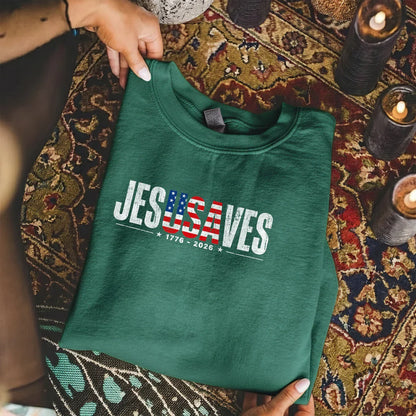 Jesus Saves USA Flag Christian Inspirational – Unisex Tshirt / Hoodie / Sweatshirt