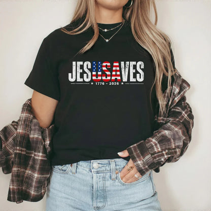 Jesus Saves USA Flag Christian Inspirational – Unisex Tshirt / Hoodie / Sweatshirt