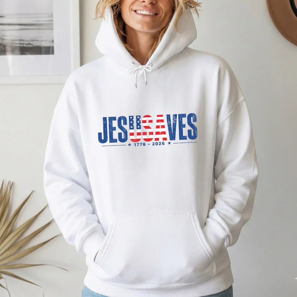 Jesus Saves USA Flag Christian Inspirational – Unisex Tshirt / Hoodie / Sweatshirt