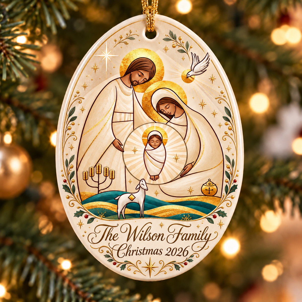 Personalized Nativity Christmas Ornament, Custom Family Ornament, Holy Family Christian Gift, Religious Christmas Keepsake