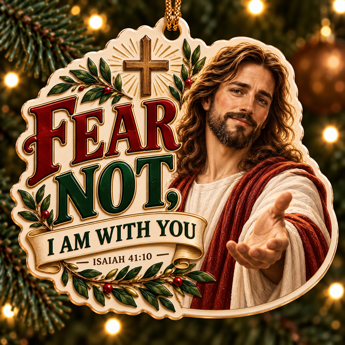 Christian Jesus Christmas Ornament, Religious Christmas Decor, Christian Gift, Jesus Faith Ornament, Christmas Tree Decoration