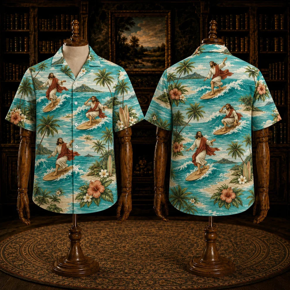 Christian Faith Hawaiian Shirt, Jesus Religious Floral Summer Shirt