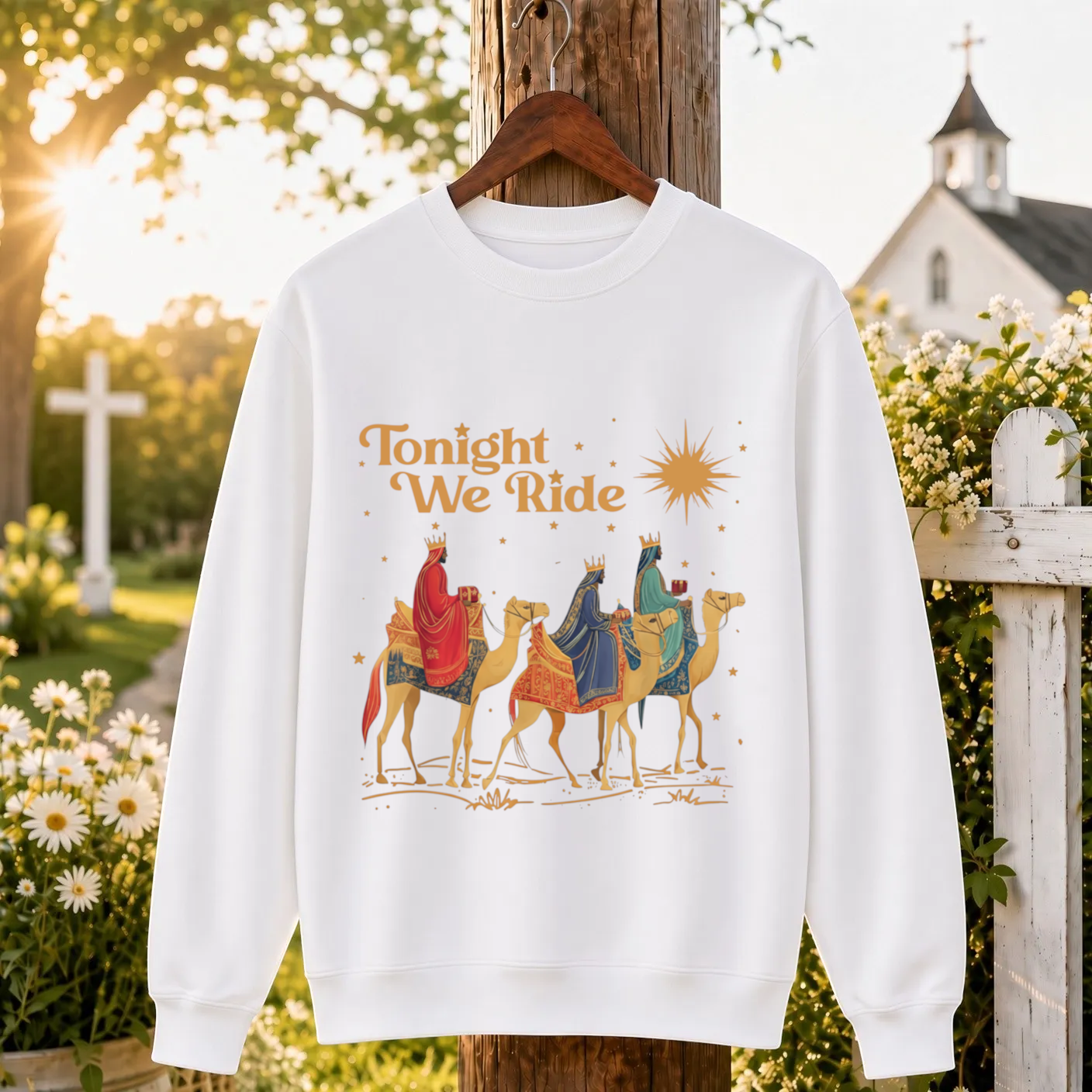 Tonight We Ride Christmas Faith Design- Unisex T-Shirt, Hoodie & Sweatshirt