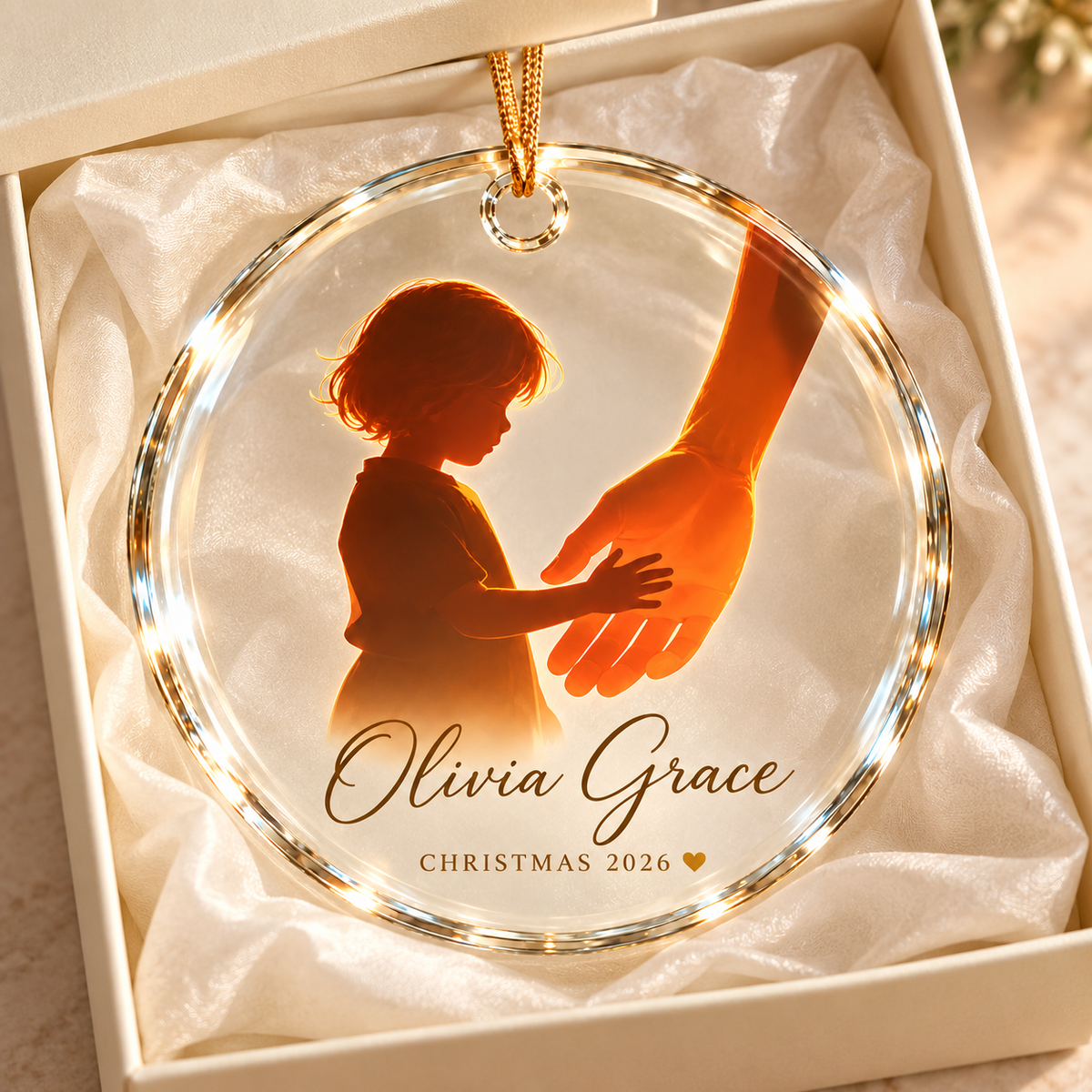 Personalized Jesus Christmas Ornament, Custom Child Name & Year Christian Keepsake, Religious Gift for Son or Daughter