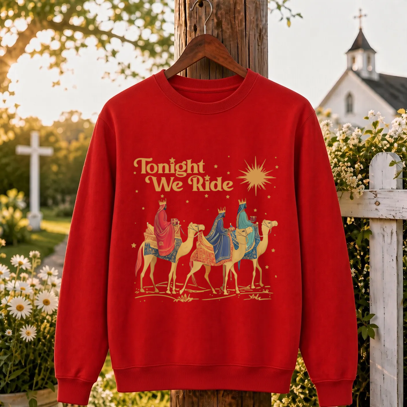 Tonight We Ride Christmas Faith Design- Unisex T-Shirt, Hoodie & Sweatshirt