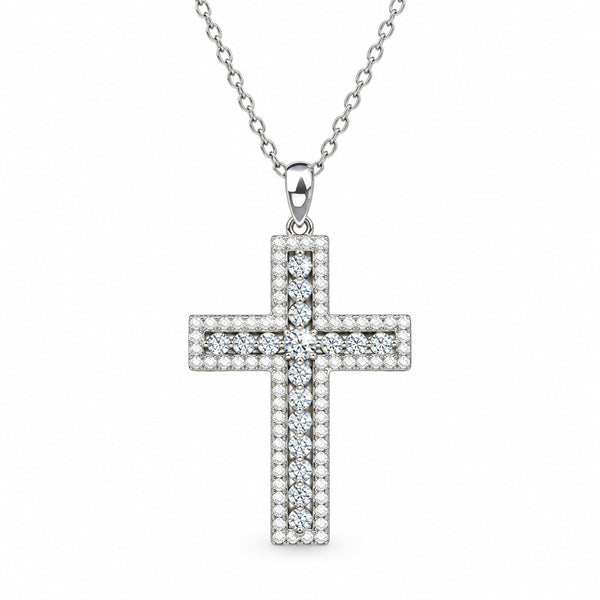 Moissanite cross close-up