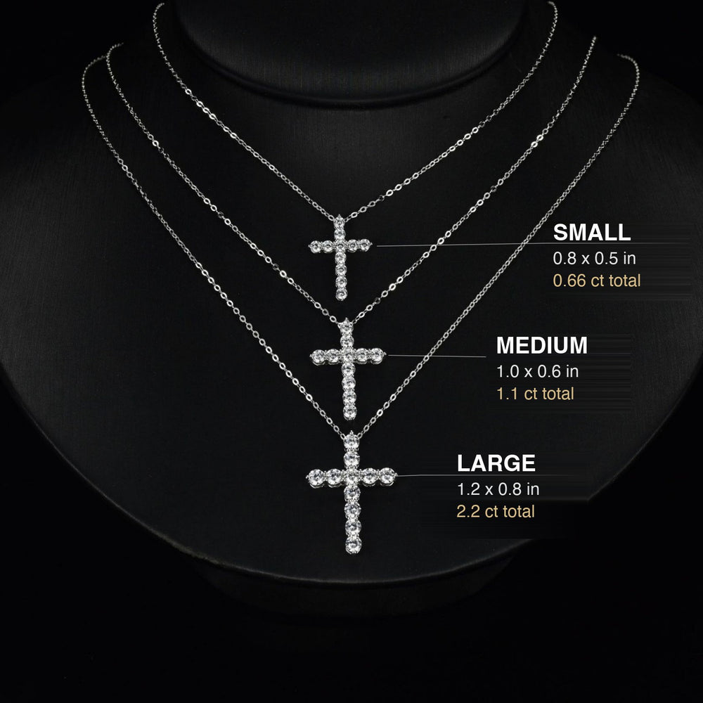 Small, medium and large cross side by side