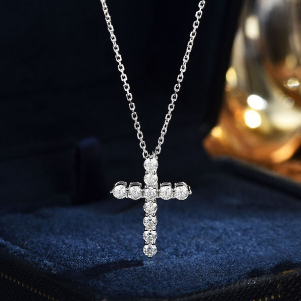 Moissanite cross close-up