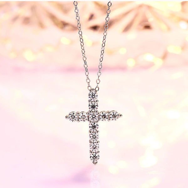 Moissanite cross close-up
