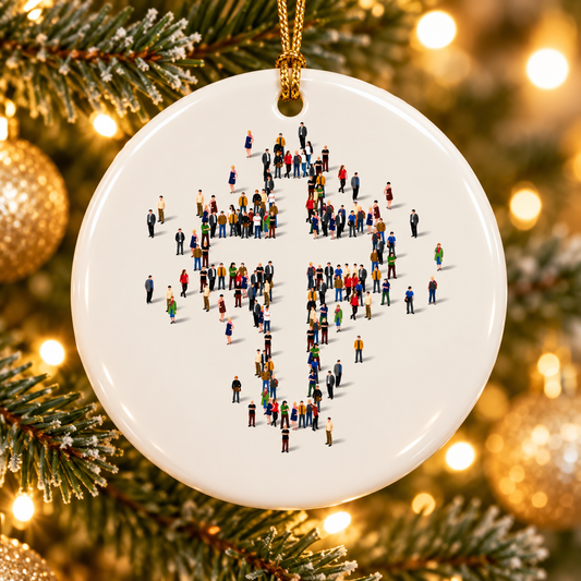 Christian Cross Christmas Ornament, Faith Religious Ornament, Jesus Christian Gift, Church Keepsake, Christmas Tree Decor