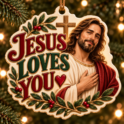 Christian Jesus Christmas Ornament, Religious Christmas Decor, Christian Gift, Jesus Faith Ornament, Christmas Tree Decoration