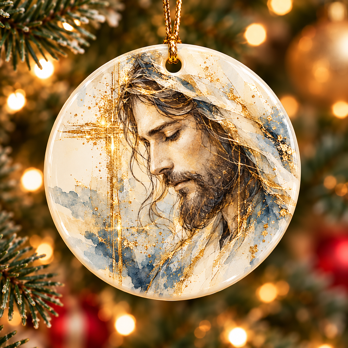 Jesus Christ Christmas Ornament, Christian Religious Ornament, Faith Inspired Christmas Decor, Jesus Gift for Christians