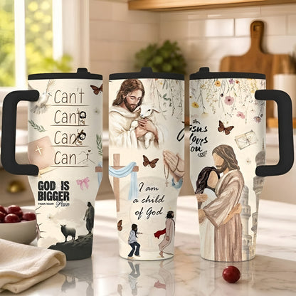 Christian Tumbler Gift for Women 40oz Jesus Cup