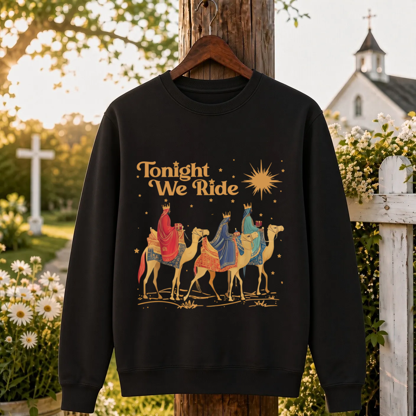 Tonight We Ride Christmas Faith Design- Unisex T-Shirt, Hoodie & Sweatshirt