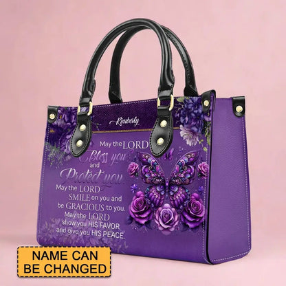 Custom Engraved Leather Handbag - Elegance & Faith Combined