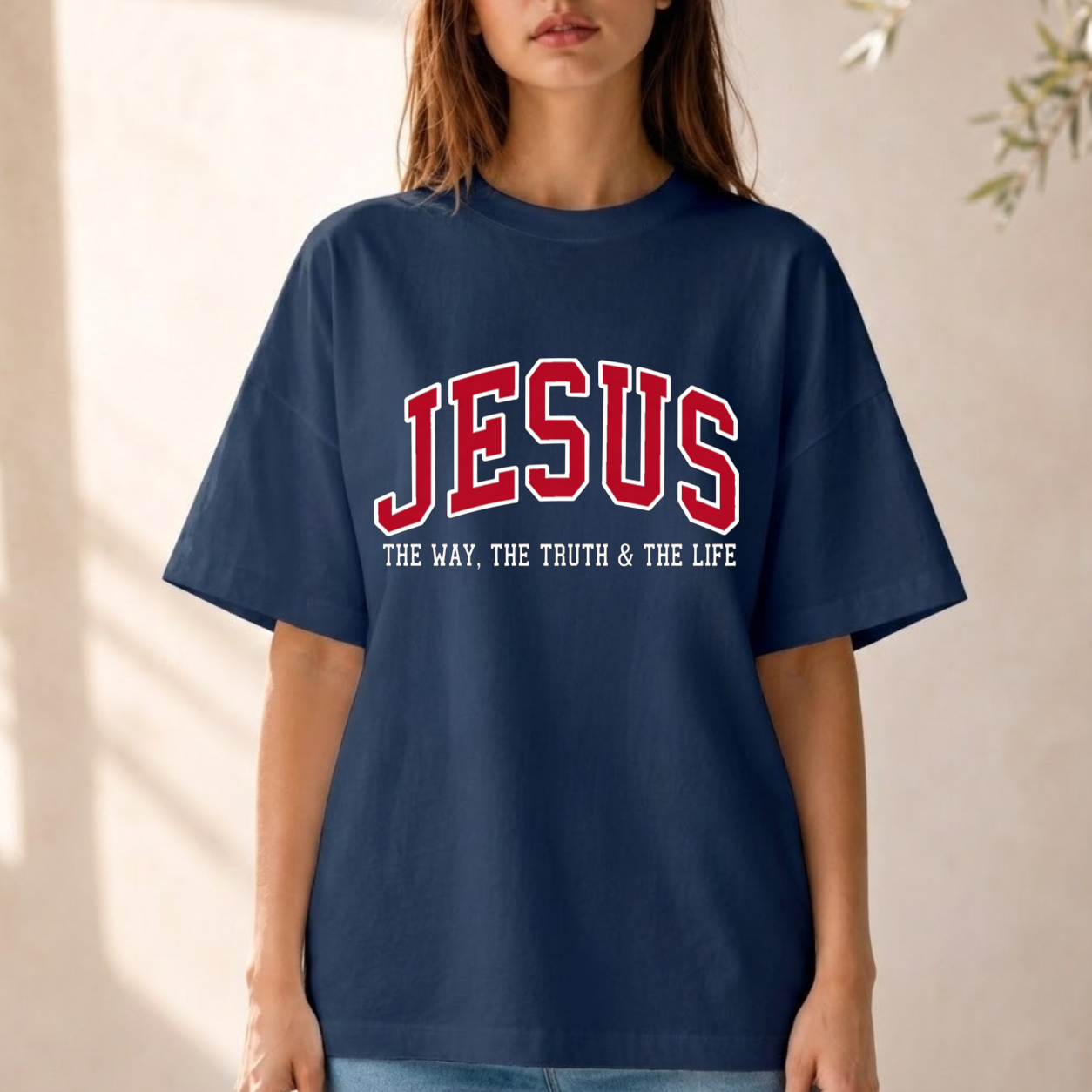 Jesus The Way Truth Life Christian Faith Collegiate – Unisex Tshirt/Hoodie/Sweatshirt