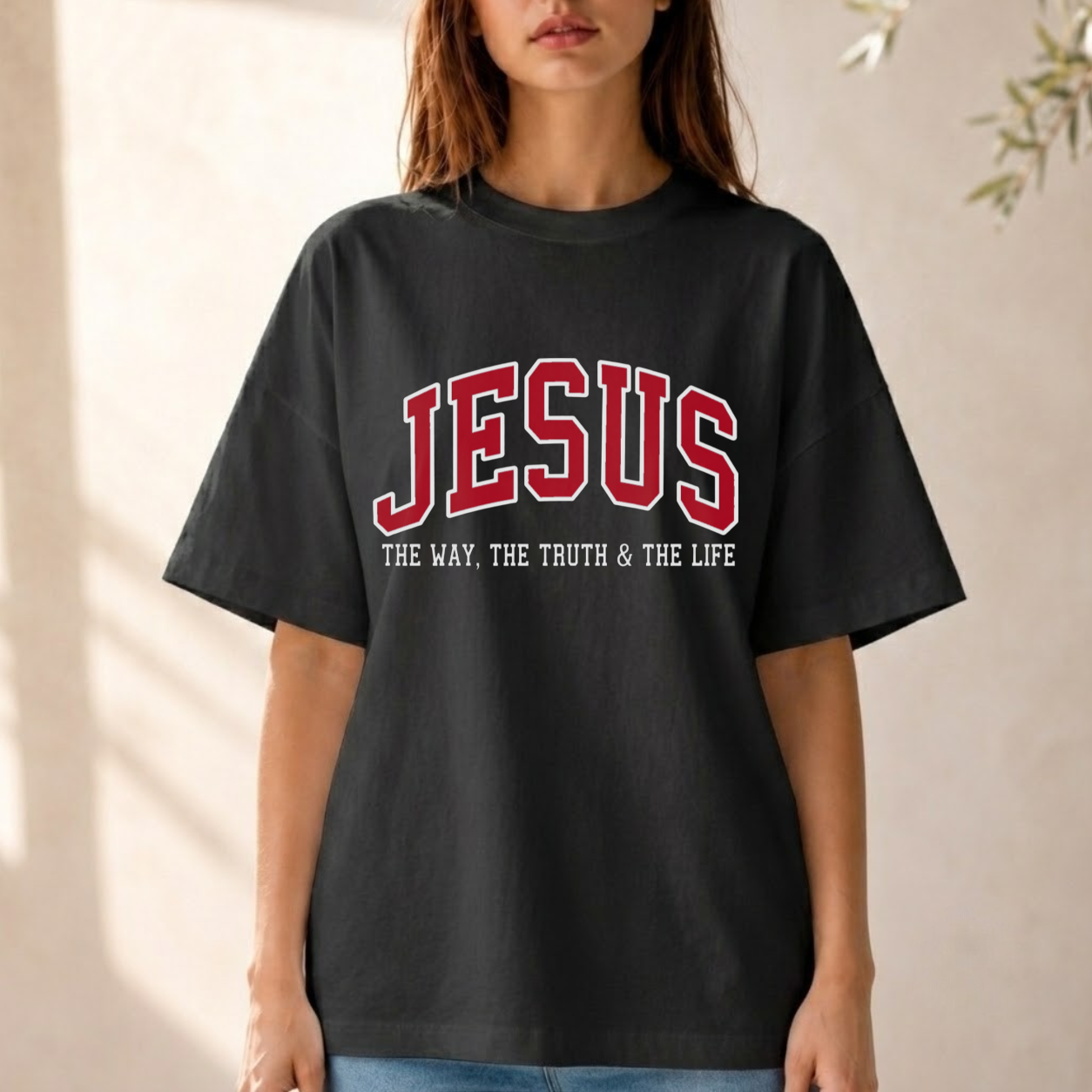 Jesus The Way Truth Life Christian Faith Collegiate – Unisex Tshirt/Hoodie/Sweatshirt