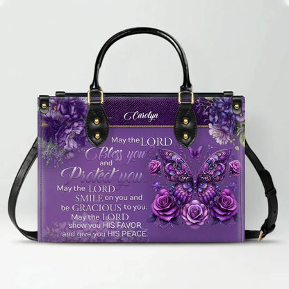 Custom Engraved Leather Handbag - Elegance & Faith Combined
