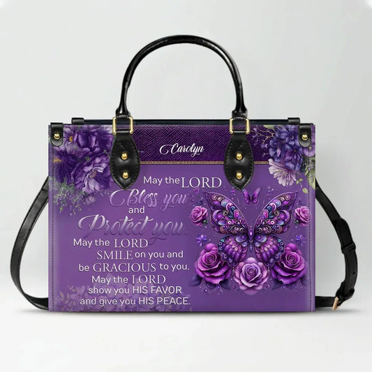 Custom Engraved Leather Handbag - Elegance & Faith Combined