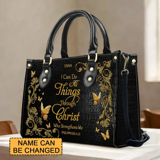 "I Can Do All Things" Inspirational Leather Bag & Wallet Set