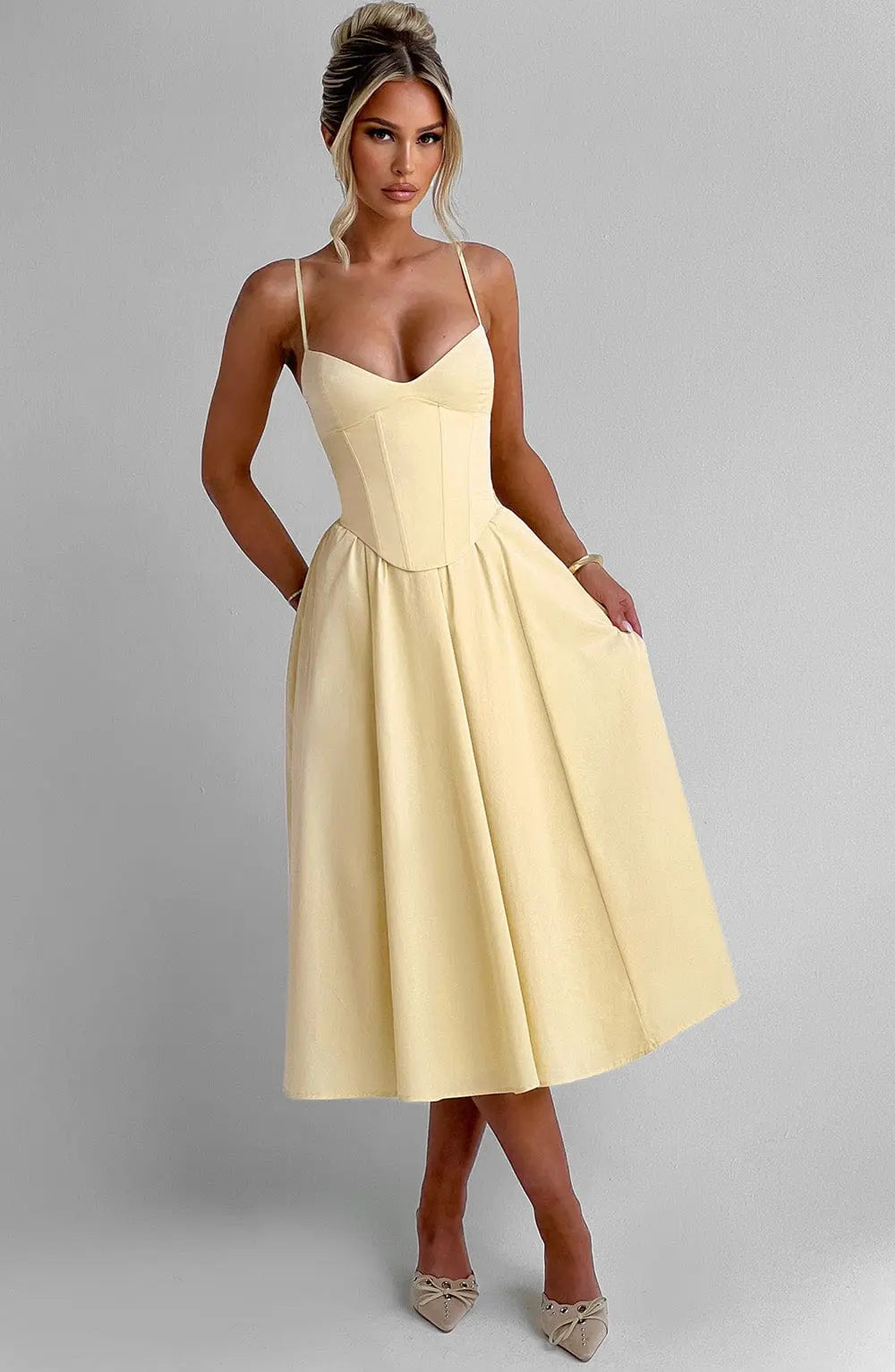 Mariella Lemon Midi Dress Carilie