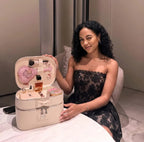 Personalized Leather Vanity Case | Custom Name Makeup Travel Box Large Size Carilie